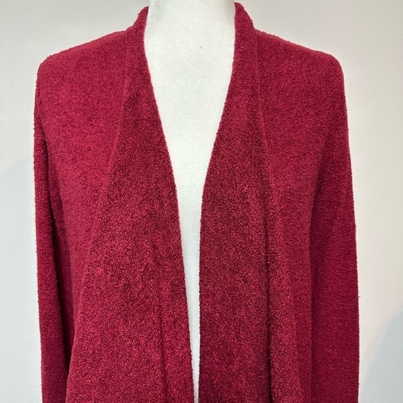 Barefoot Dreams Chic Lite Calypso Wrap Bamboo Cardigan S/M Small Medium Deep Red - Picture 7 of 11